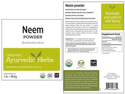 Neem Powder label