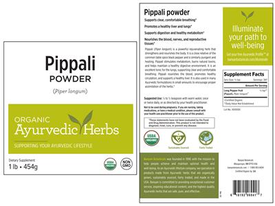 Pippali Powder label