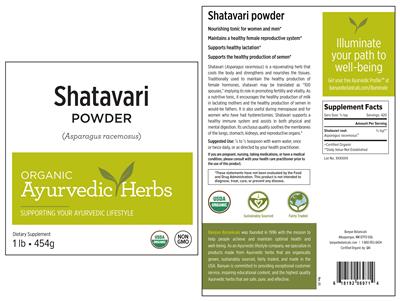 Shatavari Powder label