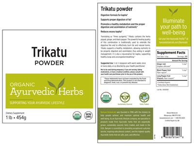 Trikatu Powder label