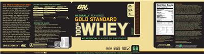 Gold Standard 100% Whey Chocolate label