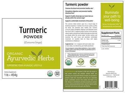 Turmeric Powder label