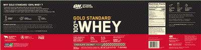 Gold Standard 100% Whey Chocolate Coconut label