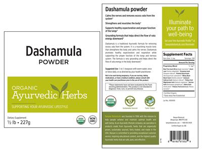 Dashamula Powder label