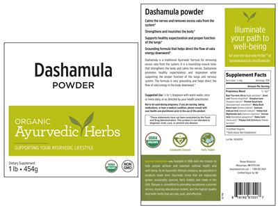 Dashamula Powder label