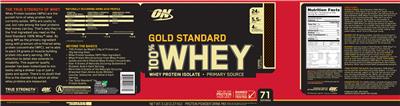 Gold Standard 100% Whey Coffee label