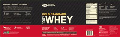 Gold Standard 100% Whey Double Rich Chocolate label