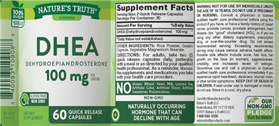 DHEA 100 mg label