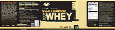 Gold Standard 100% Whey Vanilla label
