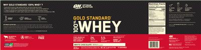 Gold Standard 100% Whey White Chocolate label