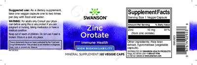 Zinc Orotate label