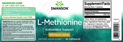 L-Methionine 500 mg label