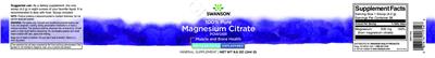 Magnesium Citrate Powder Unflavored label