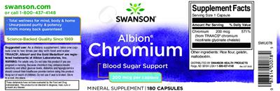 Albion Chromium 200 mcg label