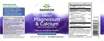Albion Magnesium & Calcium label