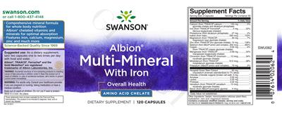Albion Multi-Mineral with Iron label