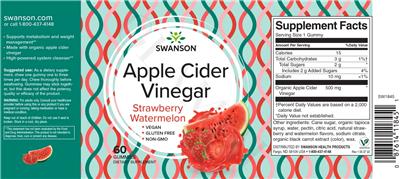 Apple Cider Vinegar Strawberry Watermelon label