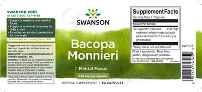 Bacopa monnieri 250 mg label