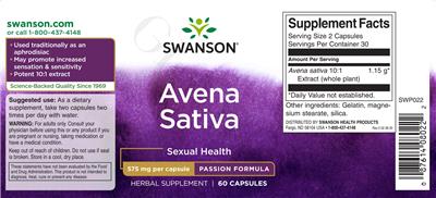 Avena sativa 575 mg label