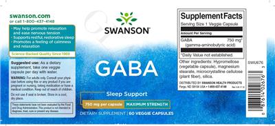 GABA 750 mg Maximum Strength label