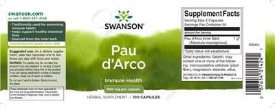 Pau d'Arco 500 mg label