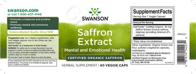 Saffron Extract label