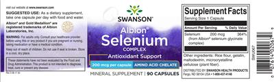 Albion Selenium Complex 200 mcg label