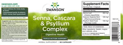 Senna, Cascara & Psyllium Complex label