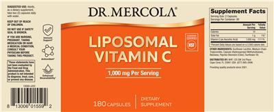Liposomal Vitamin C label