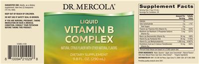 Liquid Vitamin B Complex label