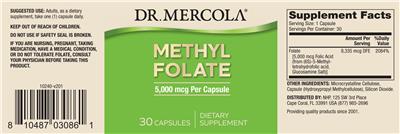 Methyl Folate 5,000 mcg label