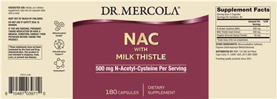NAC 500 mg with Milk Thistle label