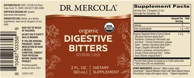 Organic Digestive Bitters label