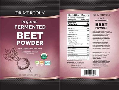 Organic Fermented Beet Powder label