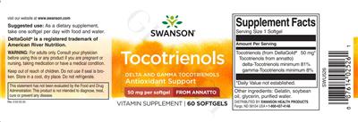 Tocotrienols 50 mg label