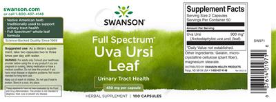 Full Spectrum Uva Ursi Leaf 450 mg label