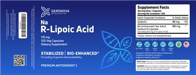 Na R-Lipoic Acid 115 mg label