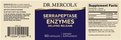 Serrapeptase Enzymes Delayed Release label