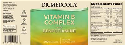 Vitamin B Complex with Benfotiamine label