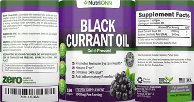 Black Currant Oil 1000 mg label