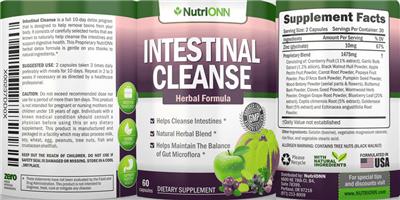 Intestinal Cleanse label