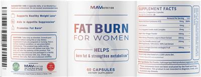 Fat Burn For Women label