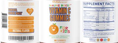 Vitamin C Gummies For Kids label