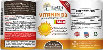 Vitamin D3 5,000 IU label