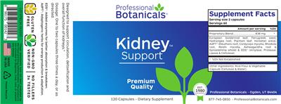 Kidney Support label