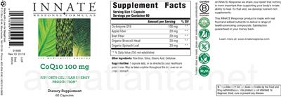 CoQ10 100 mg label