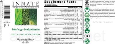 Men's 55+ Multivitamin label