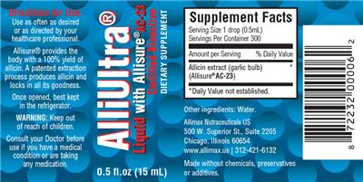 AlliUltra Liquid label