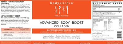 Advanced Body Boost Collagen Unflavored Powder label