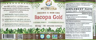 Bacopa Gold 400 mg label